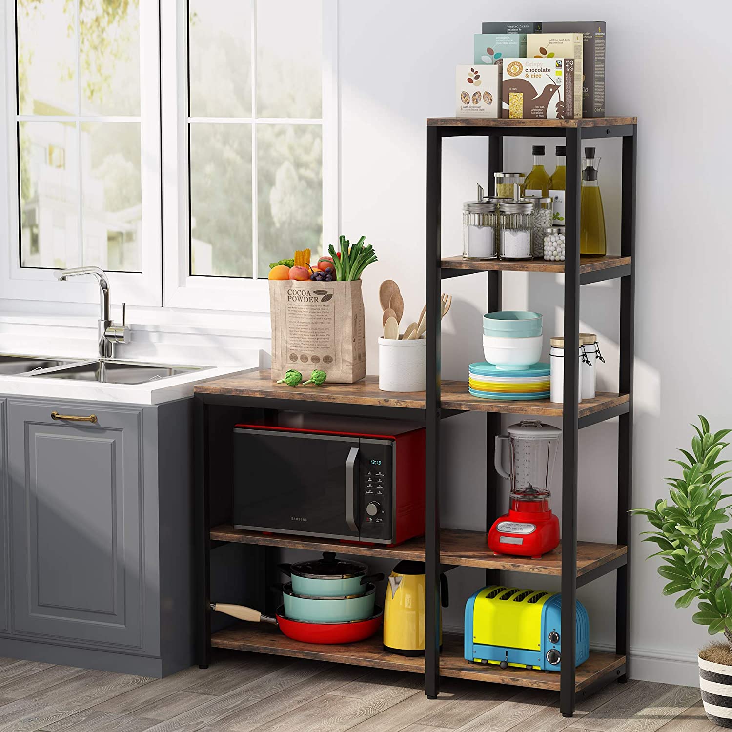 Kitchen Baker's Rack, 5-Tier Microwave Oven Stand Shelf Tribesigns